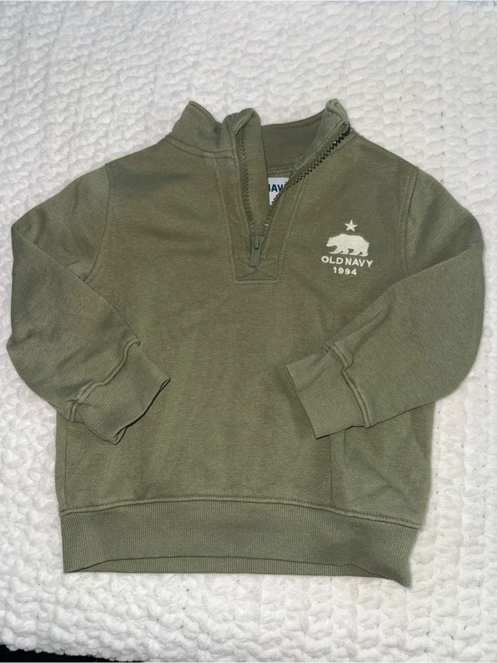 Old Navy Olive Half-Zip Pullover Sweatshirt for Kids